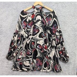 Women's Free People Drift Away Cold Shoulder Mini Dress Black Print Size Small